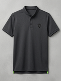 Rib Knit Polo Tee – Black & White