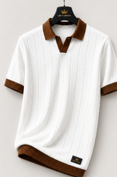 Striped Navy Polo Tee