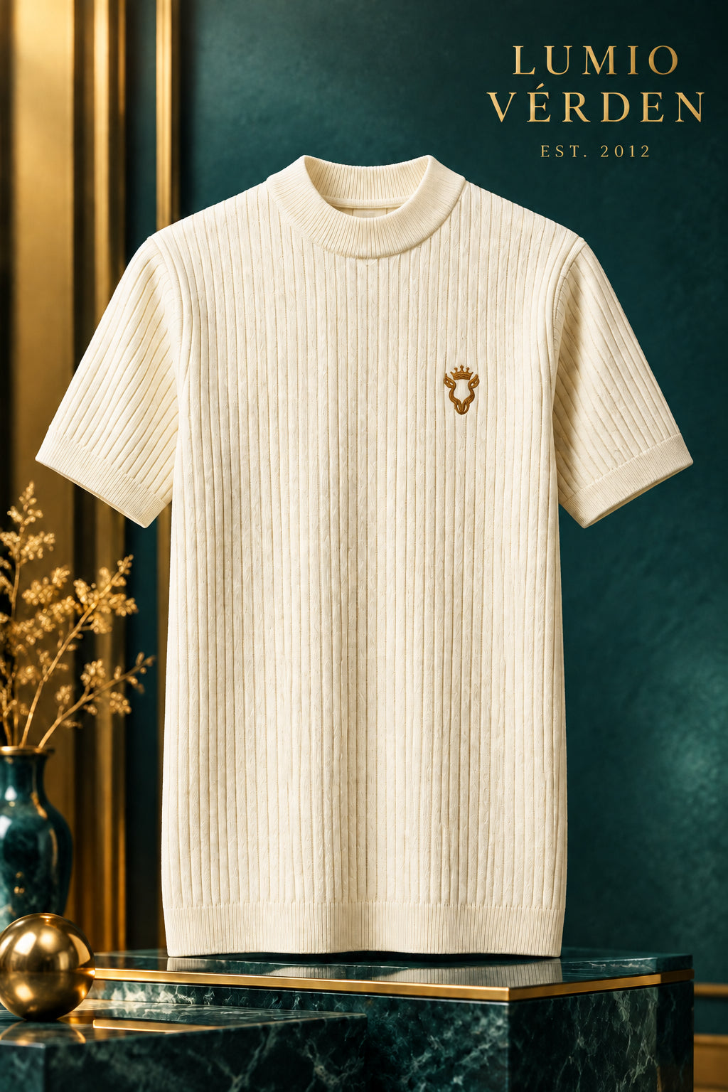 Rib Knit Mock-Neck Tee